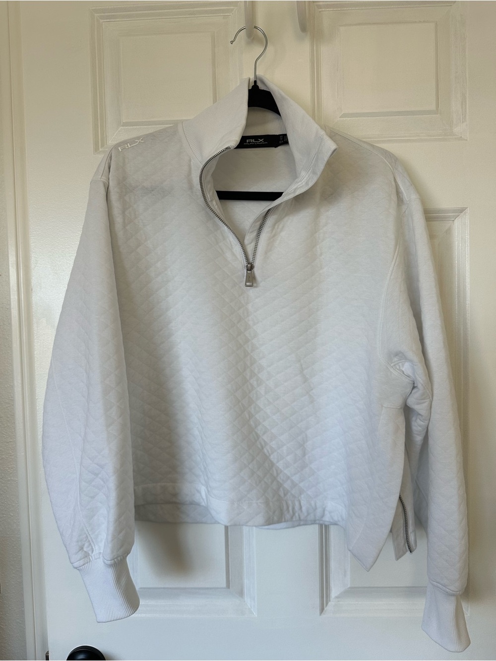 RLX Ralph Lauren White Quilted Quarter Zip Jacket